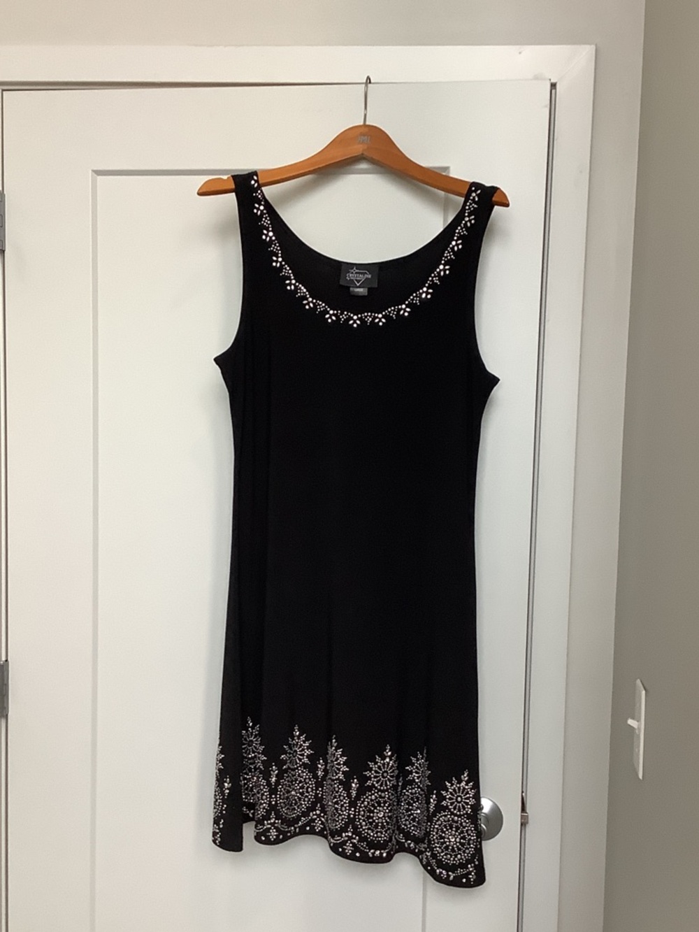 Black Embellished Sleeveless Dress